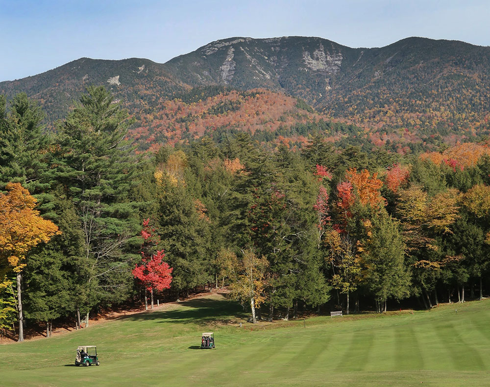 Giant rises over the golf course at the Au Sable Club.