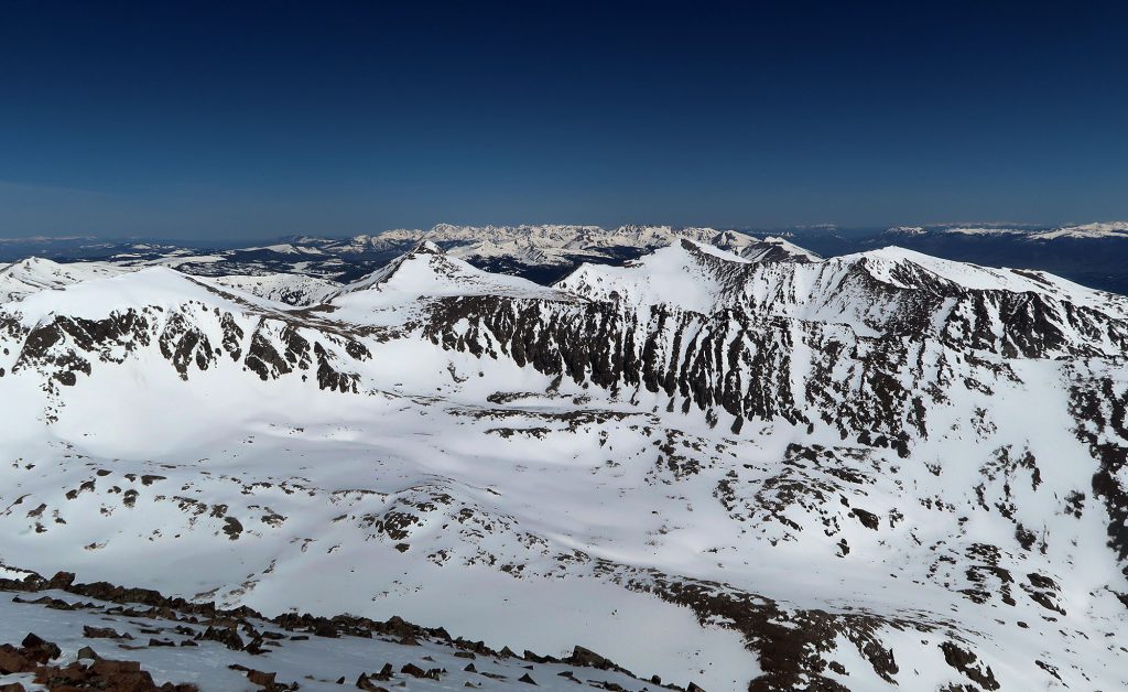 A view to the north of the 10-mile range, from 14,200'.