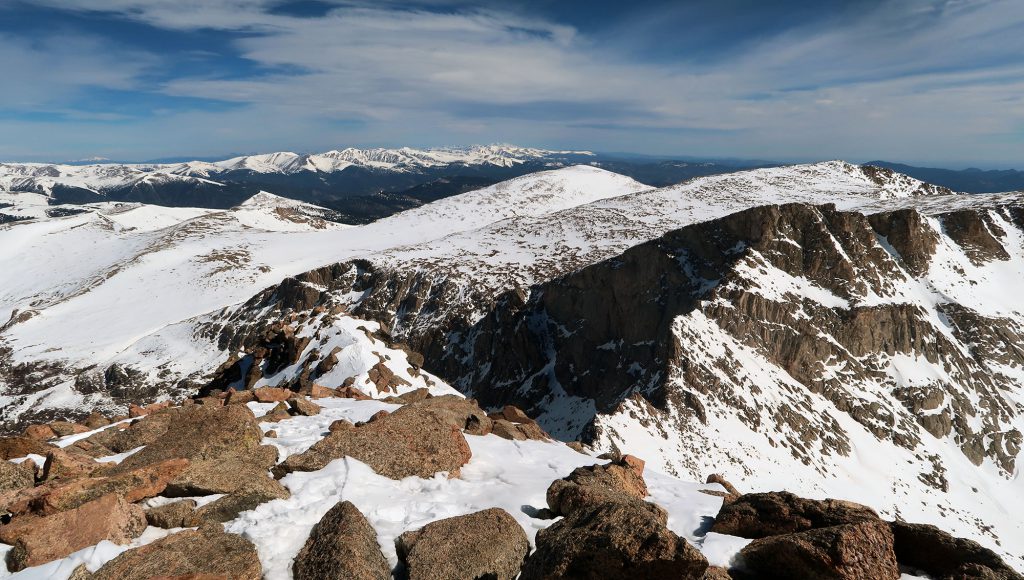 Looking towards Mt Evans along the "Sawtooth Ridge" connecting the peaks.