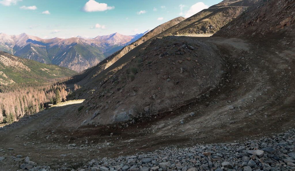 Antero's standard, 5000' ascent takes place almost entirely along a jeep/ATV road.